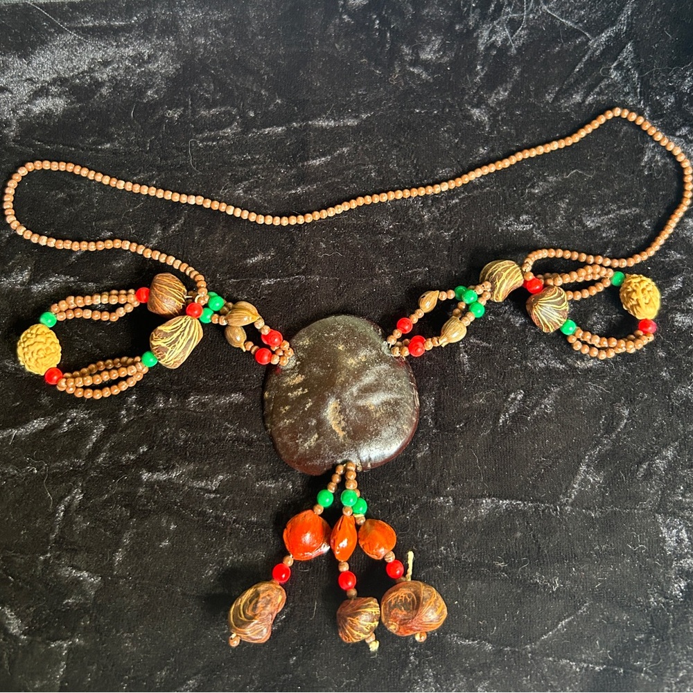 Artisan Made Seed & Nut Necklace Tagua Nut Necklace